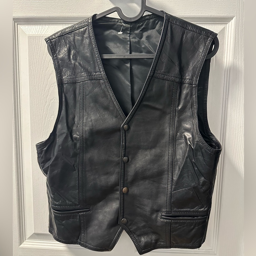 Black Leather Vest